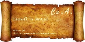 Csokán Antal névjegykártya